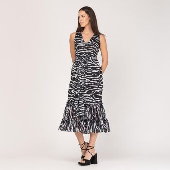 Robe midi imprimée à manches 3