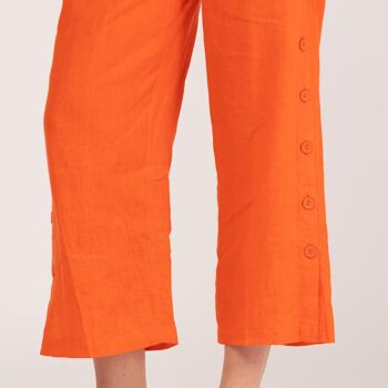 Pantalon orange fluide 100% lin 6