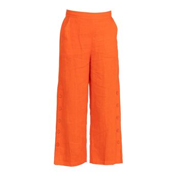 Pantalon orange fluide 100% lin 7