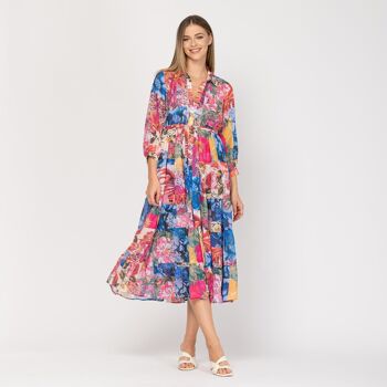 Robe chemise midi avec doublure imprimée 2