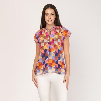 Raglan sleeve printed blouse