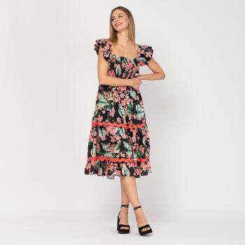 Robe midi imprimée nid d'abeille 2