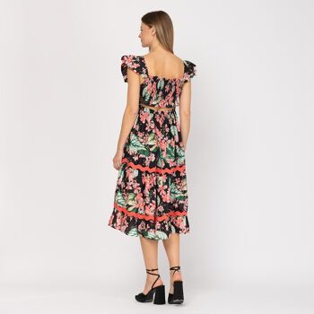 Robe midi imprimée nid d'abeille 4