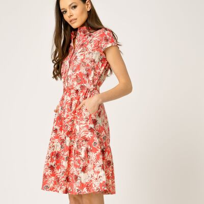 Short printed cotton dress