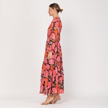 Robe longue imprimée avec volume 3