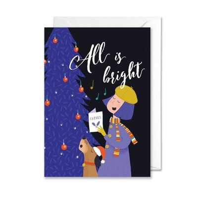 Tutto è luminoso biglietto di Natale