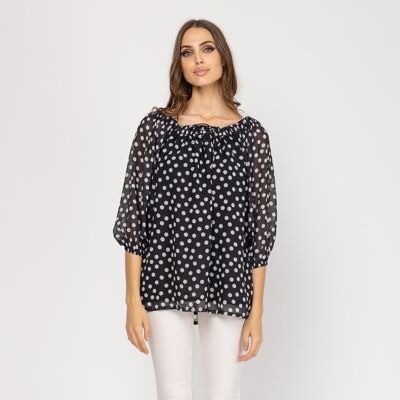Relaxed blouse with French sleeves