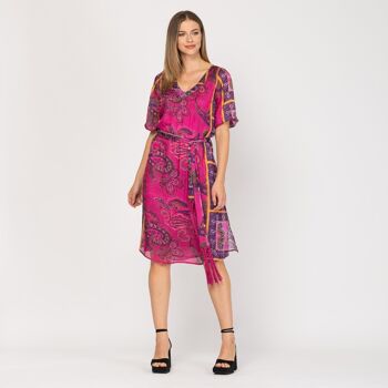 Robe midi imprimée avec doublure imprimée 1