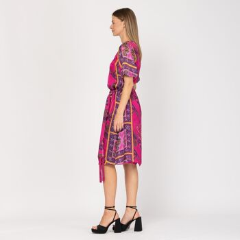 Robe midi imprimée avec doublure imprimée 3