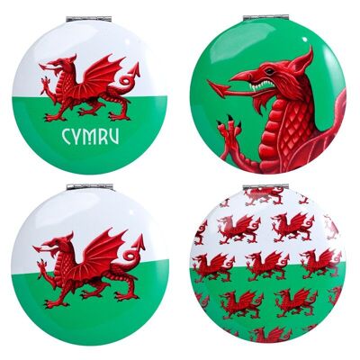 Miroir compact Wales Welsh Dragon Cymru