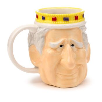 Tasse en forme de tête en céramique du roi Charles III