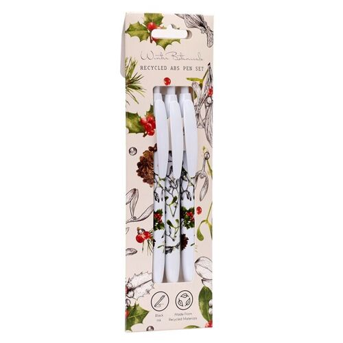 Christmas Winter Botanicals Recycled ABS (RABS) Pen Set of 3