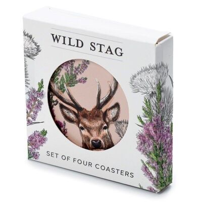 Wild Stag Set of 4 Cork Coasters