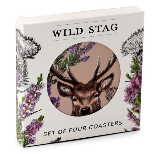 Wild Stag Set of 4 Cork Coasters