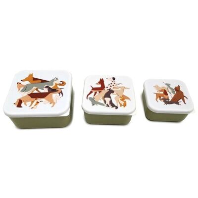 Set of 3 Lunch Box M/L/XL Barks Dog