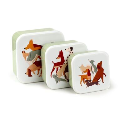 Set of 3 Lunch Box M/L/XL Barks Dog