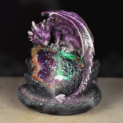 Quemador de incienso de reflujo LED Crystal Cave Baby Dragon