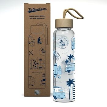 Volkswagen VW T1 Camper Bus Explorez plus Bouteille d'eau en verre de 500 ml