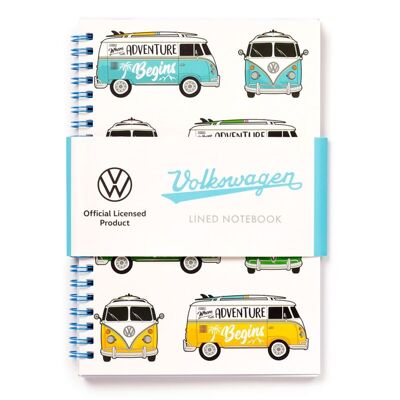 Cuaderno A5 encuadernado en espiral Volkswagen VW T1 Camper Bus Multi Design