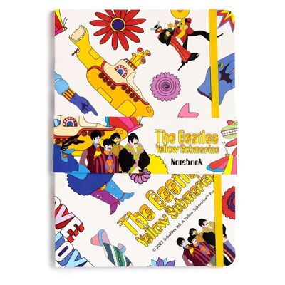 Cuaderno A5 de papel reciclado blanco The Beatles Yellow Submarine