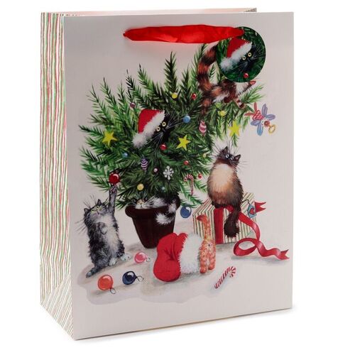 Kim Haskins Christmas Cats Gift Bag Large