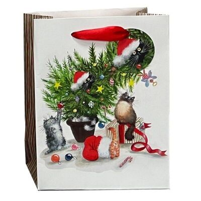Kim Haskins Weihnachtskatzen-Geschenktüte, mittelgroß