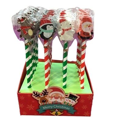 Christmas Characters Pencil with Eraser Topper
