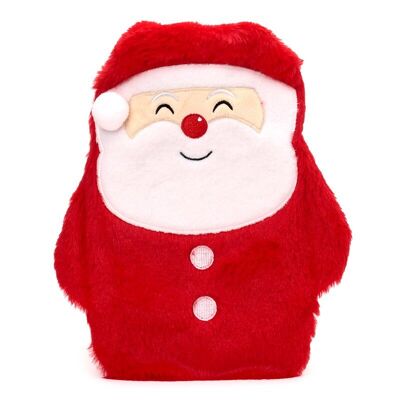 Santa Christmas 650ml Hot Water Bottle with Plush Cover