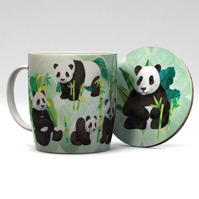 Panda Kingdom Porcelain Mug & Coaster Set