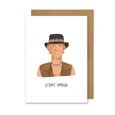 Carte de voeux Crocodile Dundee A6