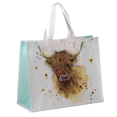 Jan Pashley Highland Coo Cow Wiederverwendbare Einkaufstasche