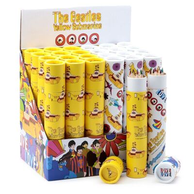 Großer Bleistifttopf „The Beatles Yellow Submarine“ mit 12 Buntstiften