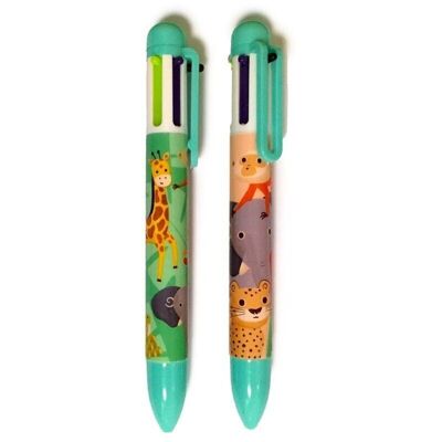 Zooniverse Multi Colour Pen with Charm Topper (6 Colours)