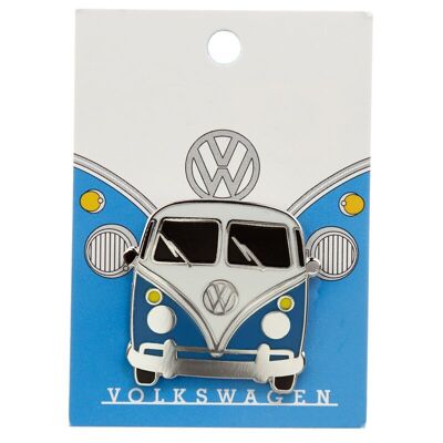 Spilla smaltata blu Volkswagen VW T1 Camper Bus da collezione