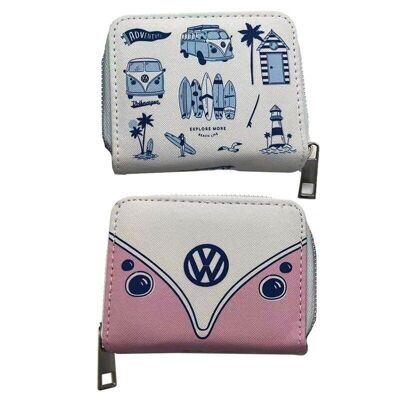 Volkswagen VW T1 Camper Bus Explore More Zip Around Small Wallet Purse