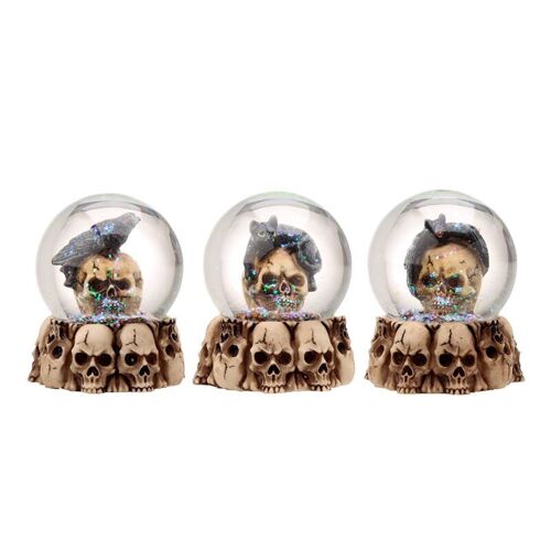 Gruesome Skull Snow Globe with Animals