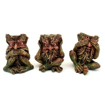 Lot de 3 Treeman Hear No See No Speak No Evil