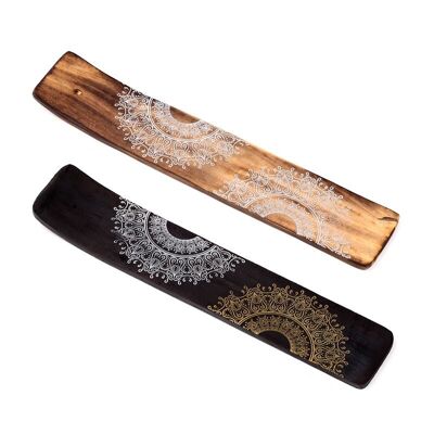 Mango Wood Mandala Ashcatcher Incense Sticks Burner