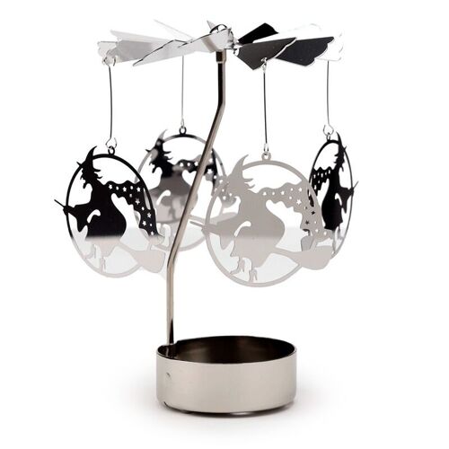 Witch Rotating Carousel Spinning Tea Light Candle Holder
