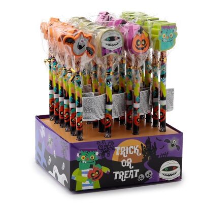 Pumpkin, Monsters & Ghost Pencil with Eraser Topper