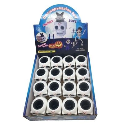 Squeezy Halloween Skull Bat Pop Out Toy