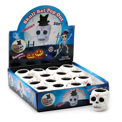 Squeezy Skull Bat Pop Out Toy