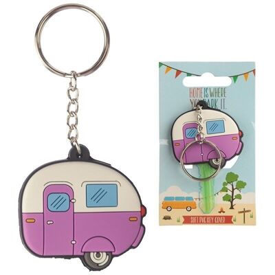 Home is Where You Park It Caravan PVC Key Cover Keyring