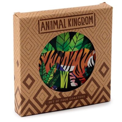 Animal Kingdom Set mit 4 Korkuntersetzern