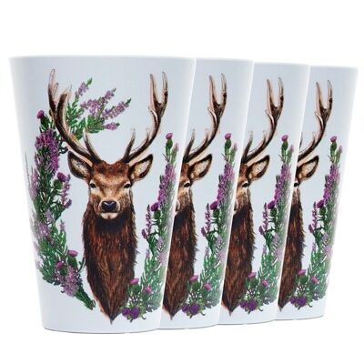 Wild Stag Set of 4 RPET Picnic Cups 450ml