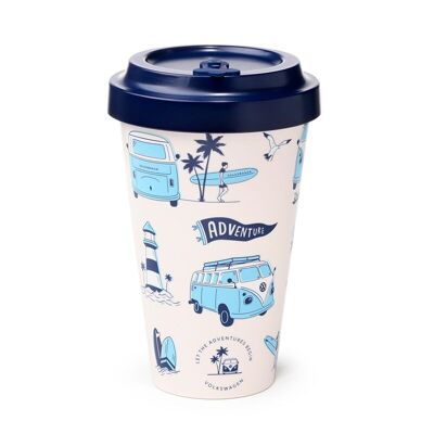 Volkswagen VW T1 Camper Bus Explore More RPET Travel Cup/Mug 400ml