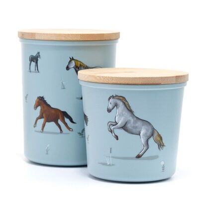 Willow Farm Set of 2 RPET & Bamboo Storage Jars S/M