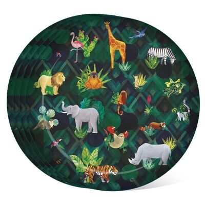 Animal Kingdom Set of 4 RPET Picnic Plates