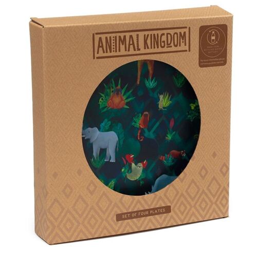 Animal Kingdom Set of 4 RPET Picnic Plates