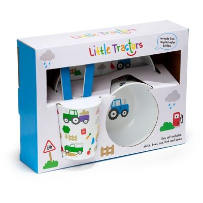 Little Tractors Juego de taza, tazón, plato y cubiertos para niños RPET de 5 piezas